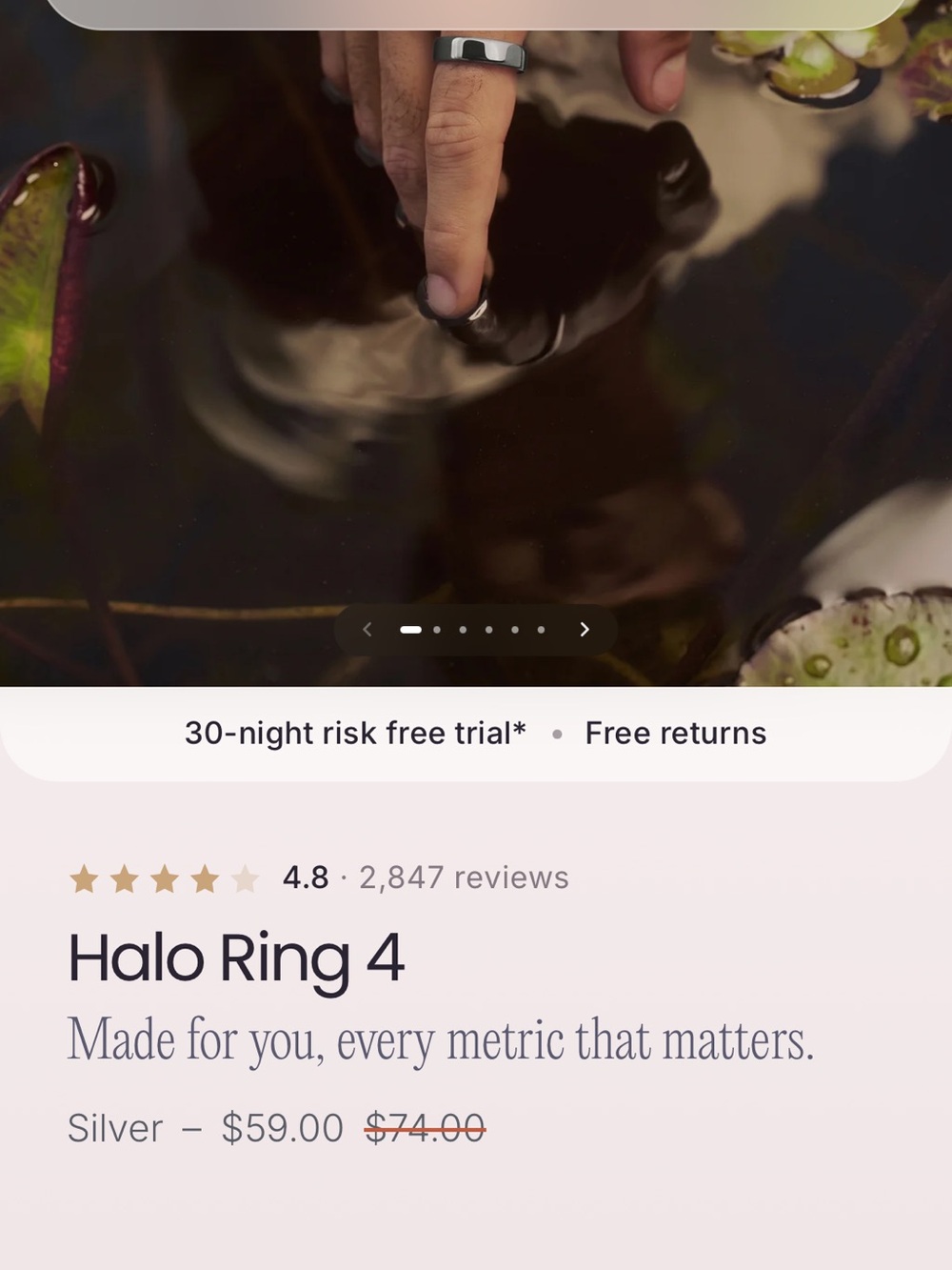 Halo Silver Smart Ring with Polished Finish